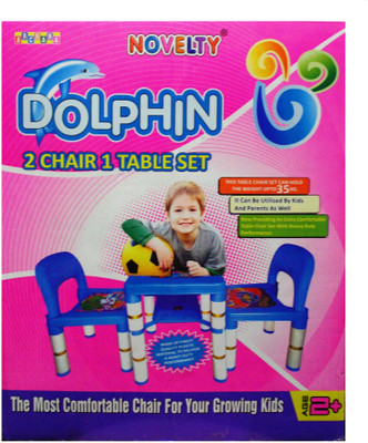 

Toyswala Kids Dolphin 2 Chairs and 1 Table Set(Blue)