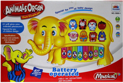 

Toyswala Animal Organ Fun Elephant Musical Piano(Yellow)