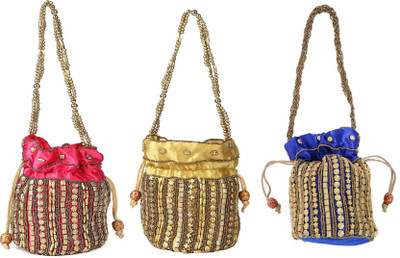 

SUVASANA Jaipur Women Handmade Festive Multicolor Wedding Gift Potli Potli(Multicolor)