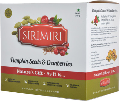 

SIRIMIRI Nutrition Bar - Pumpkin Seeds & Cranberries - Pack of 6 (Each 40 gm) Nutrition Bars(240 g, Natural Cinnamon)