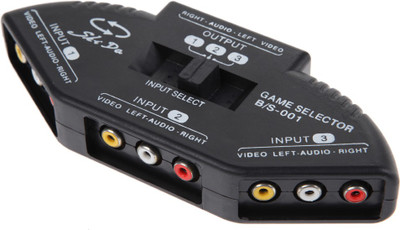 

SMACC 3 Way Audio Video Av Rca Composite Switch Switcher Splitter+Cable For Xbox Dvd Media Streaming Device(Multiclour)