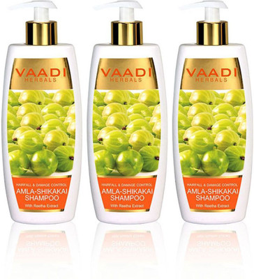 

Vaadi Herbals Amla Shikakai Shampoo - Hairfall & Damage Control (Pack of 3) 350ml(350 ml)