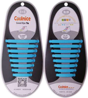 

Bolt No Tie Elastic Silicone Shoelaces Shoe Lace SKY BLUE Shoe Lace(BLUE Set of 8)