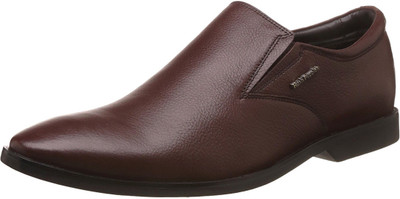 

Hush Puppies Men's Aaron Plain Slip On Brown Leather Slip On For Men(Brown
