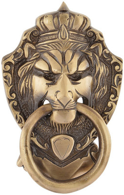 Craft Mart Victorian Style Lion Mouth Door Knocker Decorative Showpiece - 13.7 cm(Brass, Brown, Gold) Flipkart