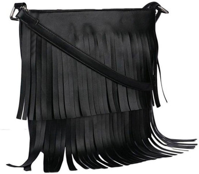 

Technuv Girls Evening/Party Black PU Sling Bag