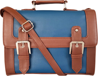 

Toteteca Bag Works Women Formal Blue, Brown PU Sling Bag