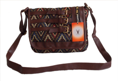 

HideCrusH Women Casual Multicolor Canvas, Leatherette Sling Bag