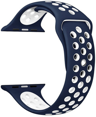 

Globus Geschaft Silicon Wrist Band Strap for I Watch - Blue White Smart Watch Strap(Mullti Color)