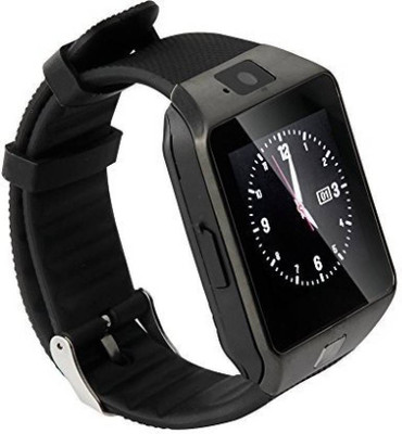 

Junaldo DZ09 smart phone watch with call functioning with memory card slot and anti lost system black Smartwatch(Black Strap Free Size)