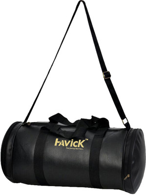 

Havick 21 Inch Leather Sports Travel Duffel Bag with Shoe Compartment Sports Travel(Black, Kit Bag)