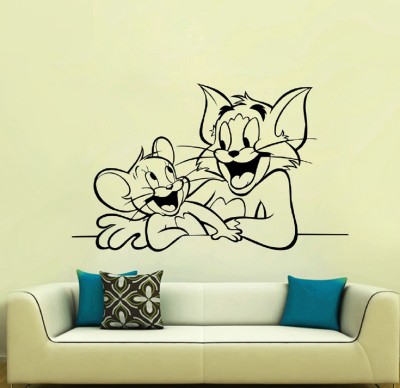 STICKER STUDIO 60 cm Wall Sticker (tom and jery,Surface Covering Area - 60 x 38 cm) Removable Sticker(Pack of 1)