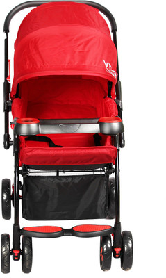 

RIMJHIM TOYS Joy Baby Stroller With 360 Degree Rotating Front Wheels (Front and Rear wheels with Brakes) Stroller(3, Red)