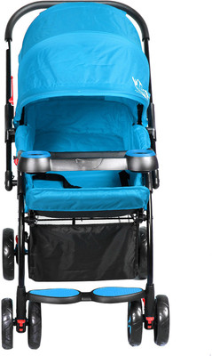 

RIMJHIM TOYS Joy Baby Stroller With 360 Degree Rotating Front Wheels (Front and Rear wheels with Brakes) Stroller(3, Blue)
