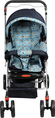 RIMJHIM TOYS Baby Stroller with Adjustable Seating Positions and Rotating Wheels with Brakes Stroller(Multi, Blue)