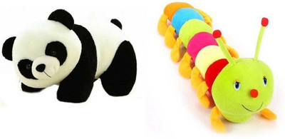 

DMGC Panda Soft Toy (26 Cm) And Multicolor Caterpillar (55 Cm) Combo - 30 cm(Multicolor)