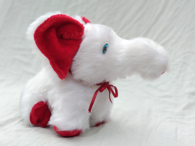

handcraft india dohlu ( baby elephant) - 30 cm(white , red)