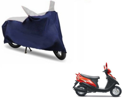MOCKHE Two Wheeler Cover for Mahindra(Flyte, Blue, Silver)