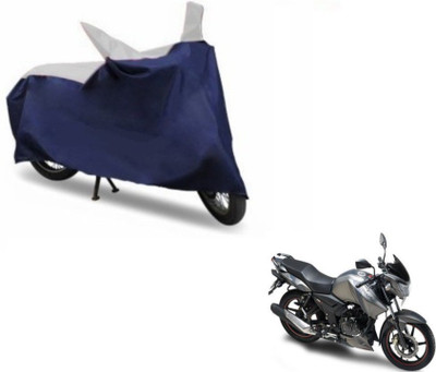 MOCKHE Two Wheeler Cover for TVS(Apache, Blue, Silver)