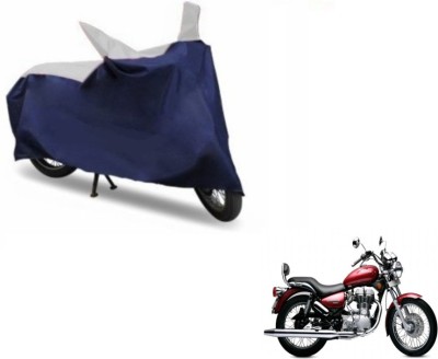 MOCKHE Two Wheeler Cover for Royal Enfield(Twin spark, Blue, Silver)