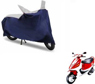 MOCKHE Two Wheeler Cover for Kinetic(Blue, Silver)