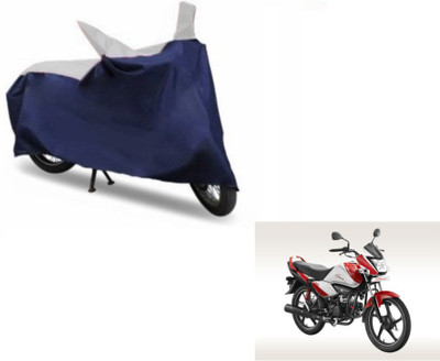 MOCKHE Two Wheeler Cover for Hero(Splendor I Smart, Blue, Silver)