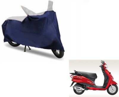 MOCKHE Two Wheeler Cover for Hero(Moto Corp Duet, Blue, Silver)