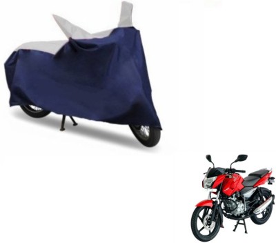 MOCKHE Two Wheeler Cover for Bajaj(Pulsar 135 LS DTS-i, Blue, Silver)