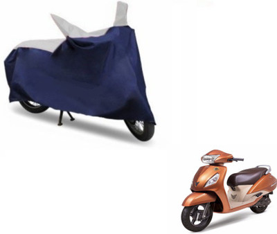 MOCKHE Two Wheeler Cover for TVS(Jupiter, Blue, Silver)