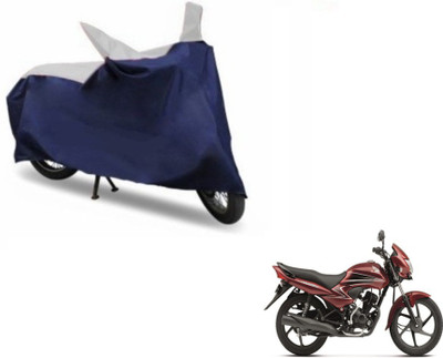 MOCKHE Two Wheeler Cover for Honda(Dream Yuga, Blue, Silver)