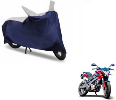 MOCKHE Two Wheeler Cover for Bajaj(Pulsar 200 NS DTS-i, Blue, Silver)