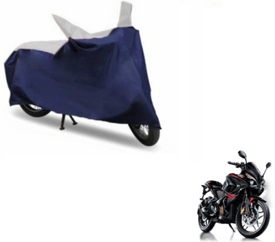 MOCKHE Two Wheeler Cover for Bajaj(Pulsar RS 200, Blue, Silver)