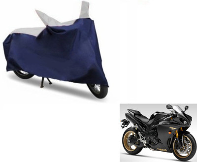 MOCKHE Two Wheeler Cover for Yamaha(YZF R1, Blue, Silver)
