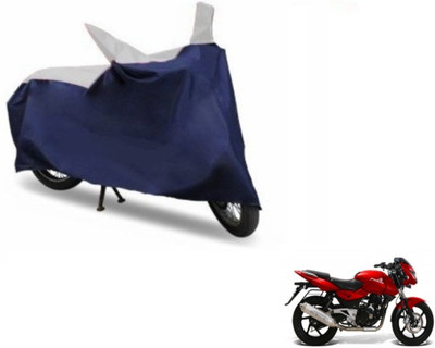 MOCKHE Two Wheeler Cover for Bajaj(Pulsar, Blue, Silver)