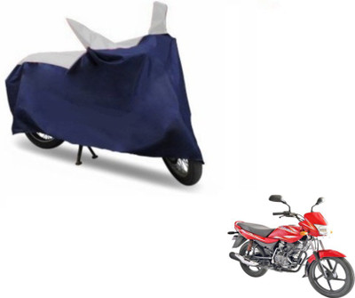 MOCKHE Two Wheeler Cover for Bajaj(Platina 100 DTS-i, Blue, Silver)