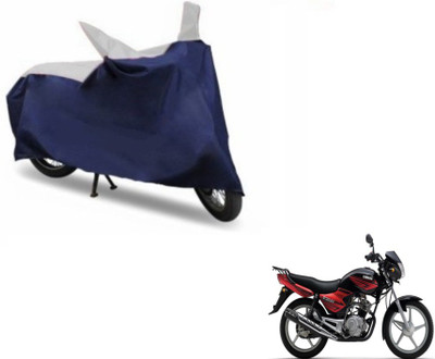 MOCKHE Two Wheeler Cover for Yamaha(YBR 125, Blue, Silver)