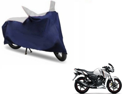 MOCKHE Two Wheeler Cover for TVS(Apache RTR 160, Blue, Silver)