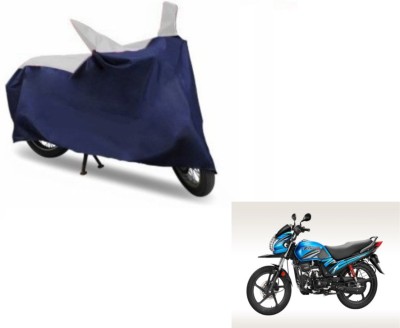 MOCKHE Two Wheeler Cover for Hero(Passion Pro TR, Blue, Silver)