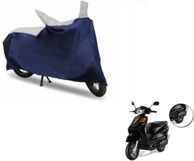 MOCKHE Two Wheeler Cover for Universal For Bike(Yo EXL, Blue, Silver)