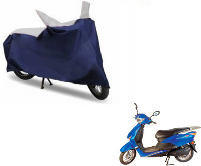 MOCKHE Two Wheeler Cover for Hero(E Scoot, Blue, Silver)