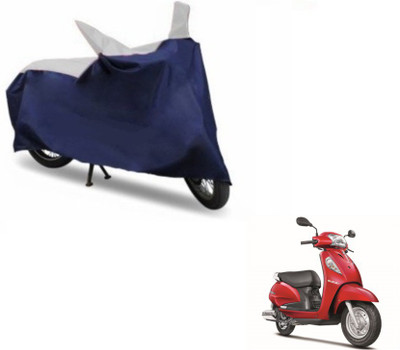 MOCKHE Two Wheeler Cover for Suzuki(Access SE, Blue, Silver)