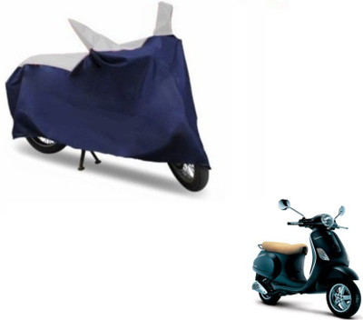 MOCKHE Two Wheeler Cover for Universal For Bike(Vespa, Blue, Silver)