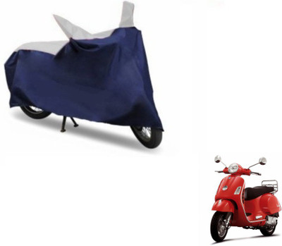 MOCKHE Two Wheeler Cover for Universal For Bike(Vespa LX, Blue, Silver)