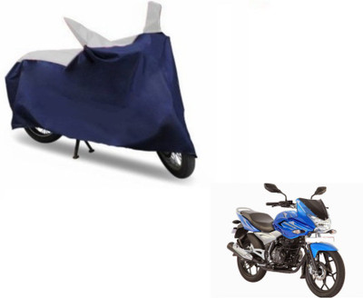 MOCKHE Two Wheeler Cover for Bajaj(Discover 150 f, Blue, Silver)