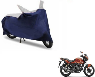 MOCKHE Two Wheeler Cover for Hero(CBZ Extreme, Blue, Silver)