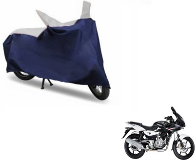 MOCKHE Two Wheeler Cover for Bajaj(Pulsar 220 DTS-i, Blue, Silver)
