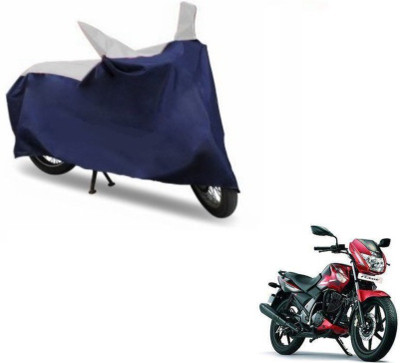MOCKHE Two Wheeler Cover for TVS(Flame SR125, Blue, Silver)