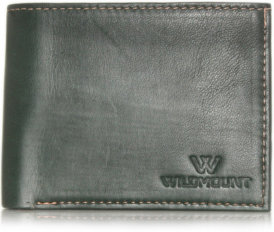 

Wildmount Men Green Genuine Leather Wallet(3 Card Slots)