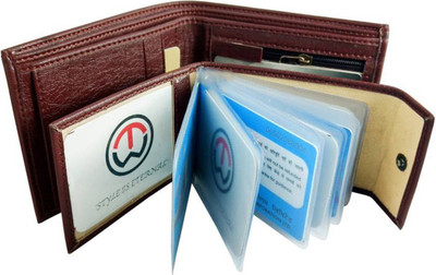 

KnW Men Brown Artificial Leather Wallet(10 Card Slots)