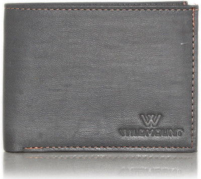 

Wildmount Men Red Genuine Leather Wallet(3 Card Slots), Dark grey